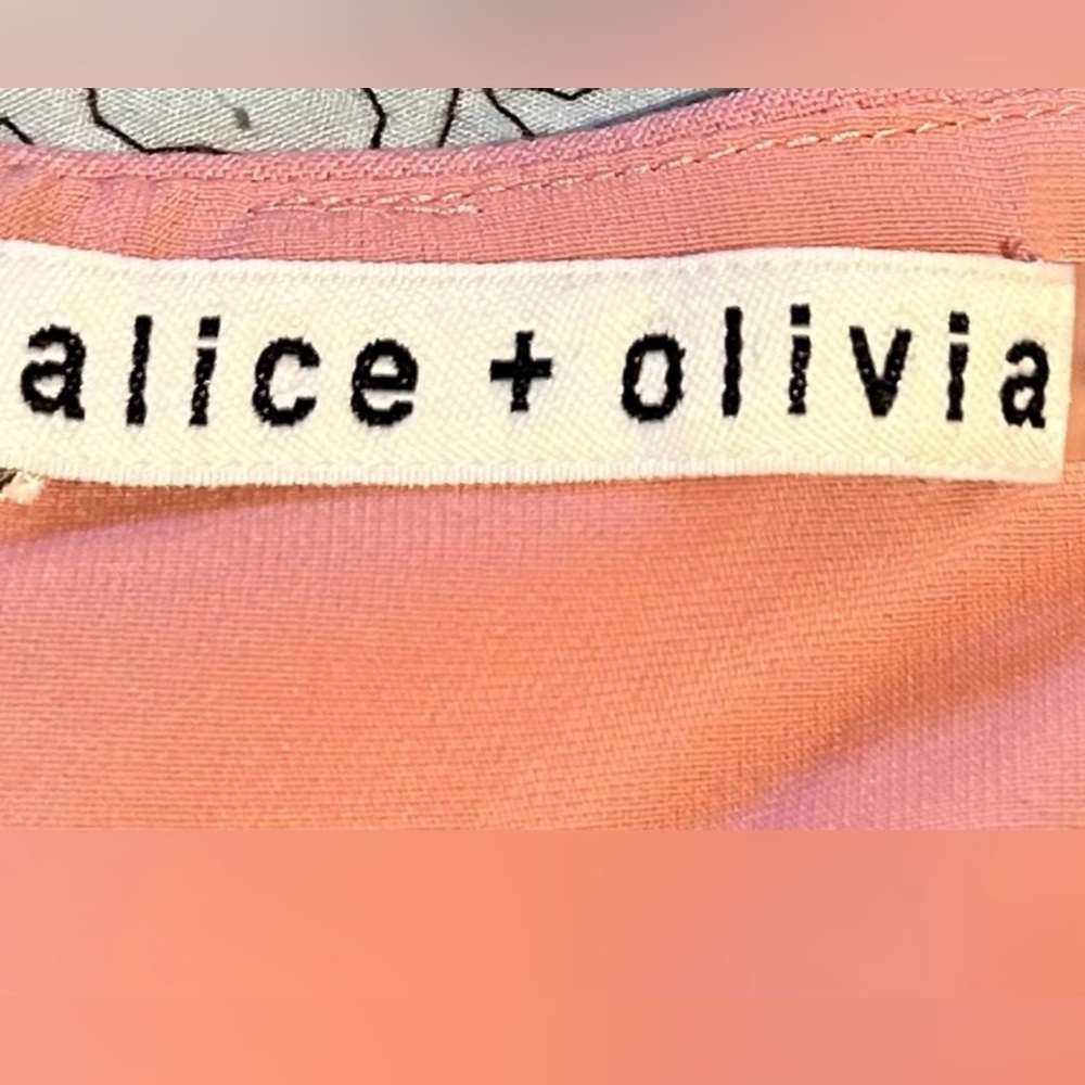 ALICE + OLIVIA Virgil Blush Pink Bateau Neck Tie Waist Dress Sz 4🧡 - Picture 9 of 11